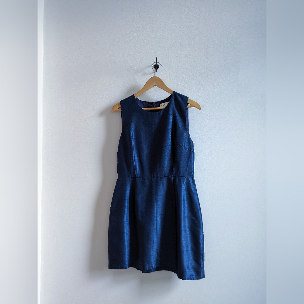 Silk Blend Navy Blue Dress